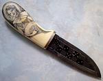 Albert custom knives,scrimshaw,bulino