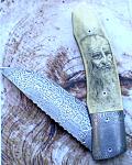 Albert custom knives,scrimshaw,bulino