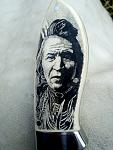 Albert custom knives,scrimshaw,bulino