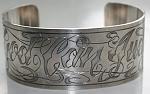 Tattoostyle engraves cuff bracelet.