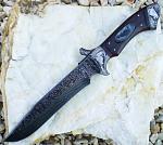 Integral Damast Art Knife ,, Seven Horse Bowie ,,